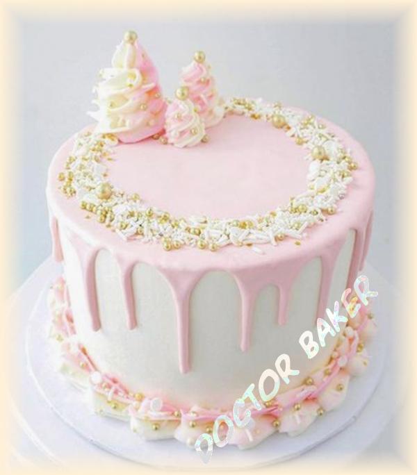Торт 909 Розовые ёлочки