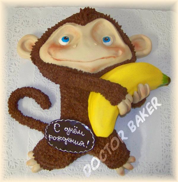 Торт 3158 Обезьянка с бананом