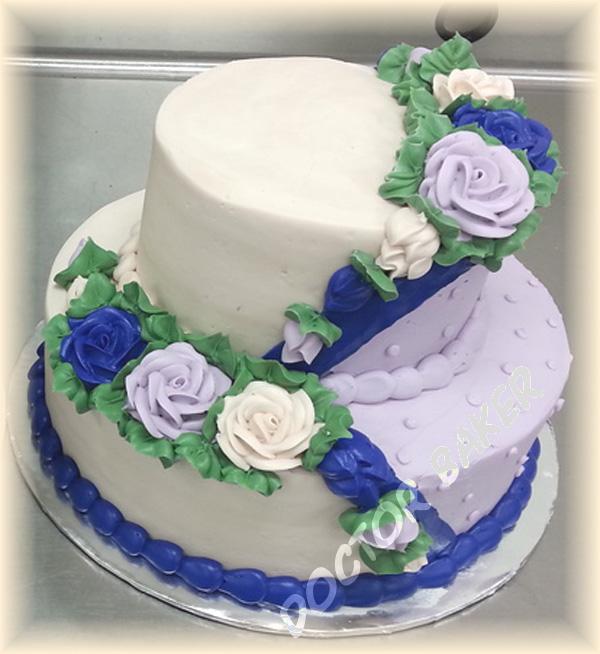 Свадебный торт 2180 Оттенки синего
