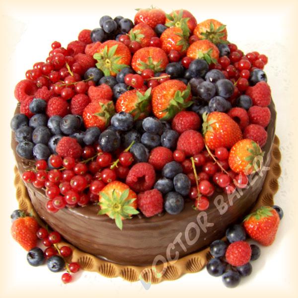 Торт 251 Фрукты и ягоды на шоколаде