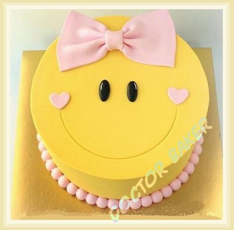 Торт 642 Смайлик с бантом