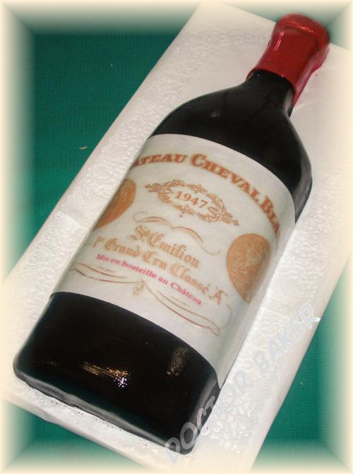 Торт 054  Бутылка вина