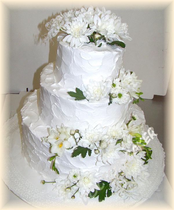 Свадебный торт 2014 Живые цветы