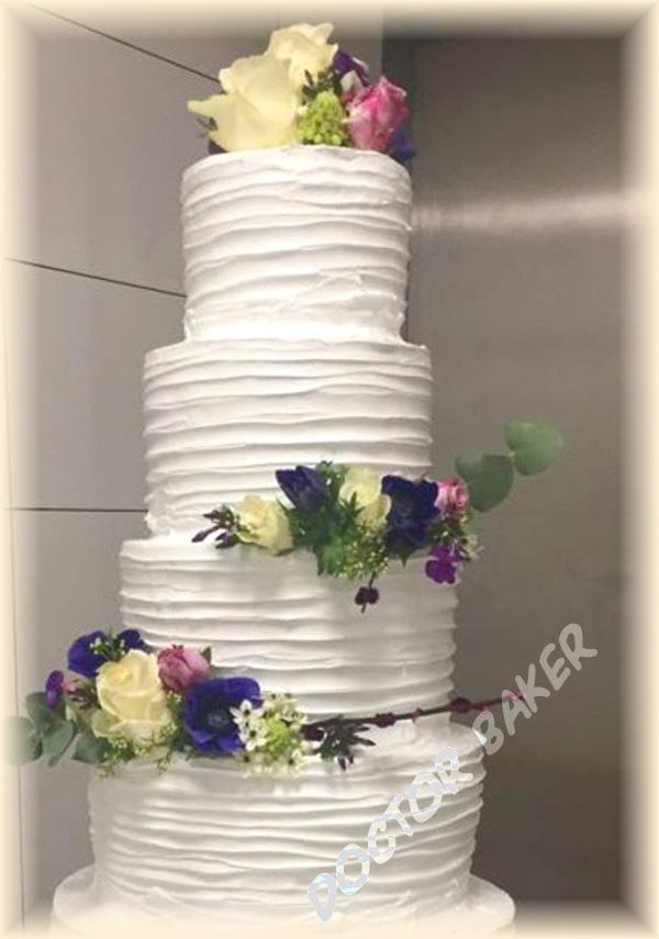 Свадебный торт 2185 Пирамида с цветами