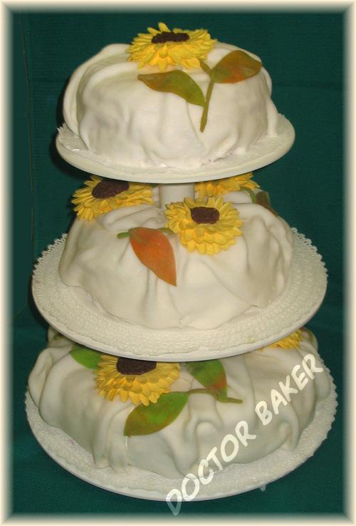 Свадебный торт 2106 Подсолнухи
