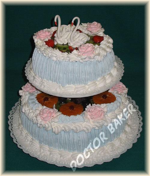 Свадебный торт 2109 с лебедями