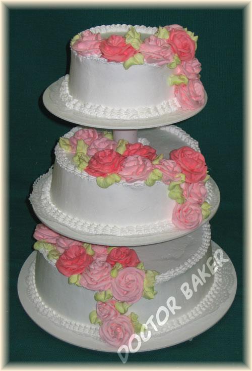 Свадебный торт 2070 Розы ярусами
