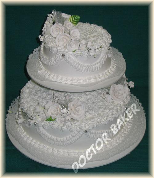 Свадебный торт 2074 Сливки