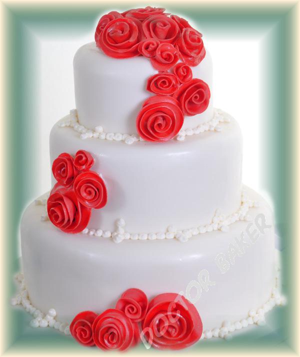 Свадебный торт 2104 Розы